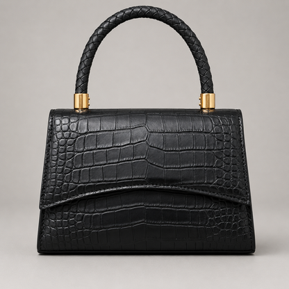 Henkeltasche in Kroko-Optik