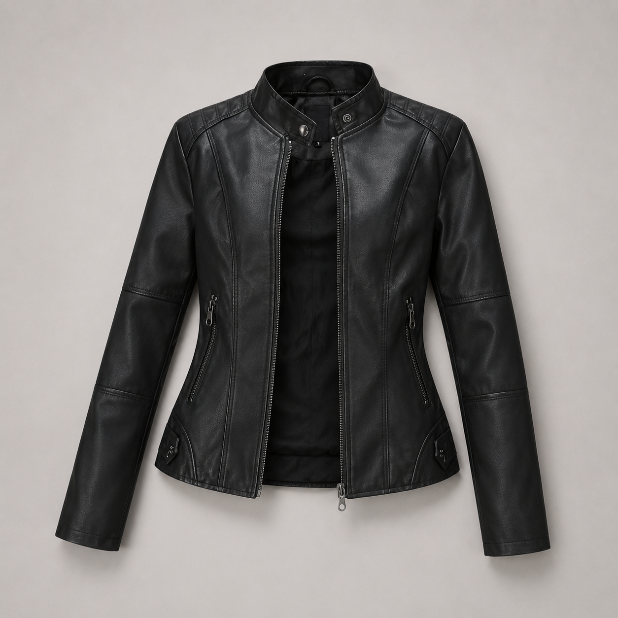 Klassische Leder-Bikerjacke