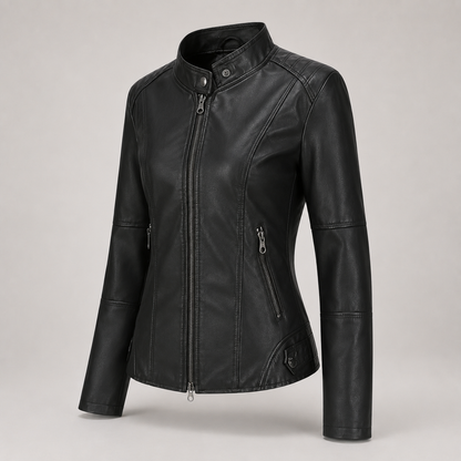 Klassische Leder-Bikerjacke