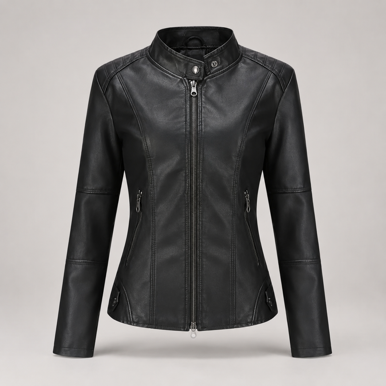 Klassische Leder-Bikerjacke