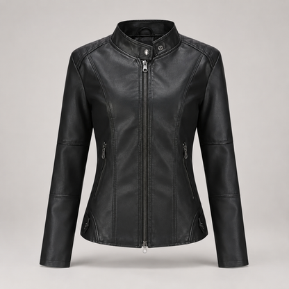 Klassische Leder-Bikerjacke