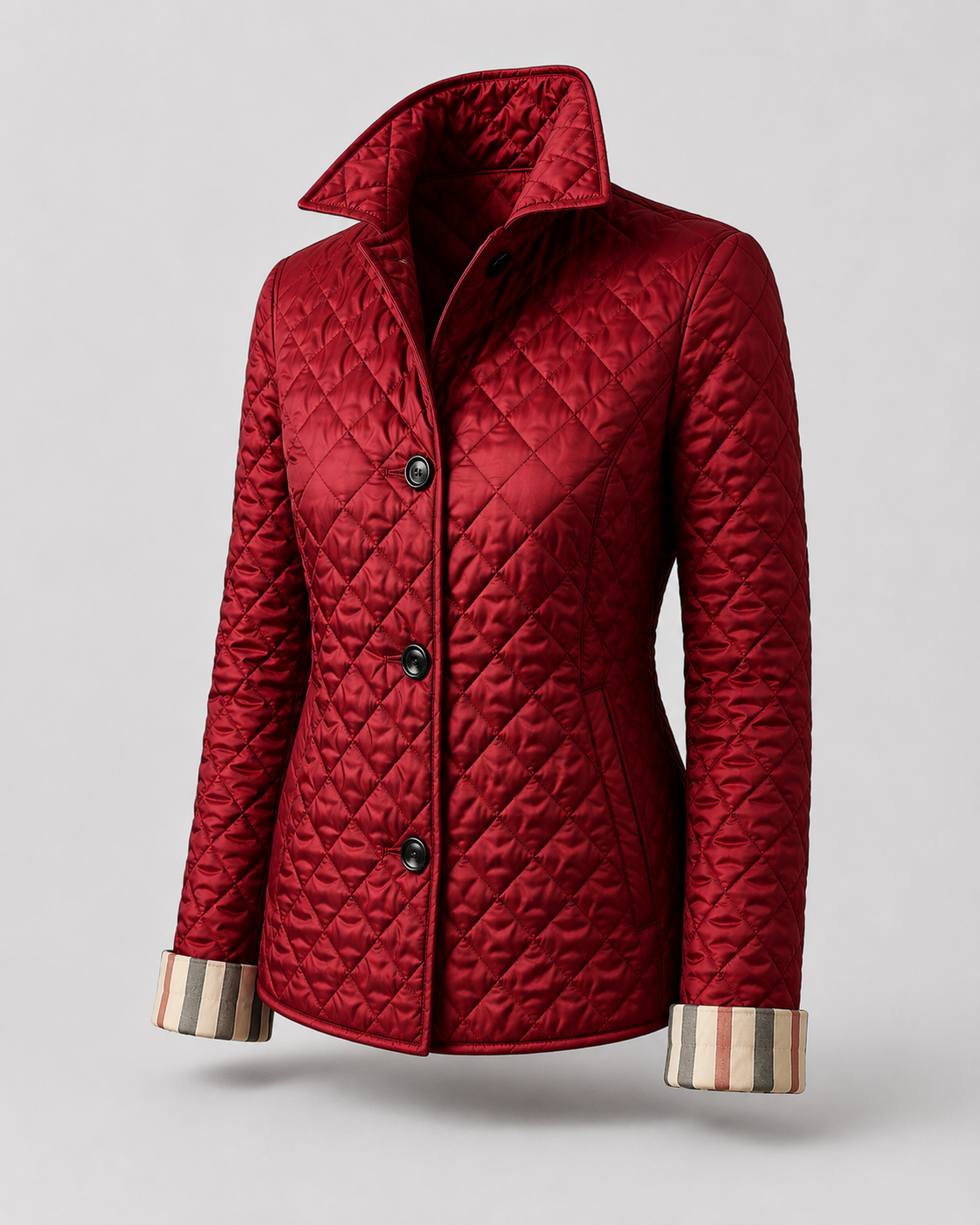 Gesteppte Druckknopf-Jacke