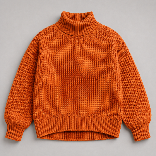 Grobgestrickter Rollkragenpullover