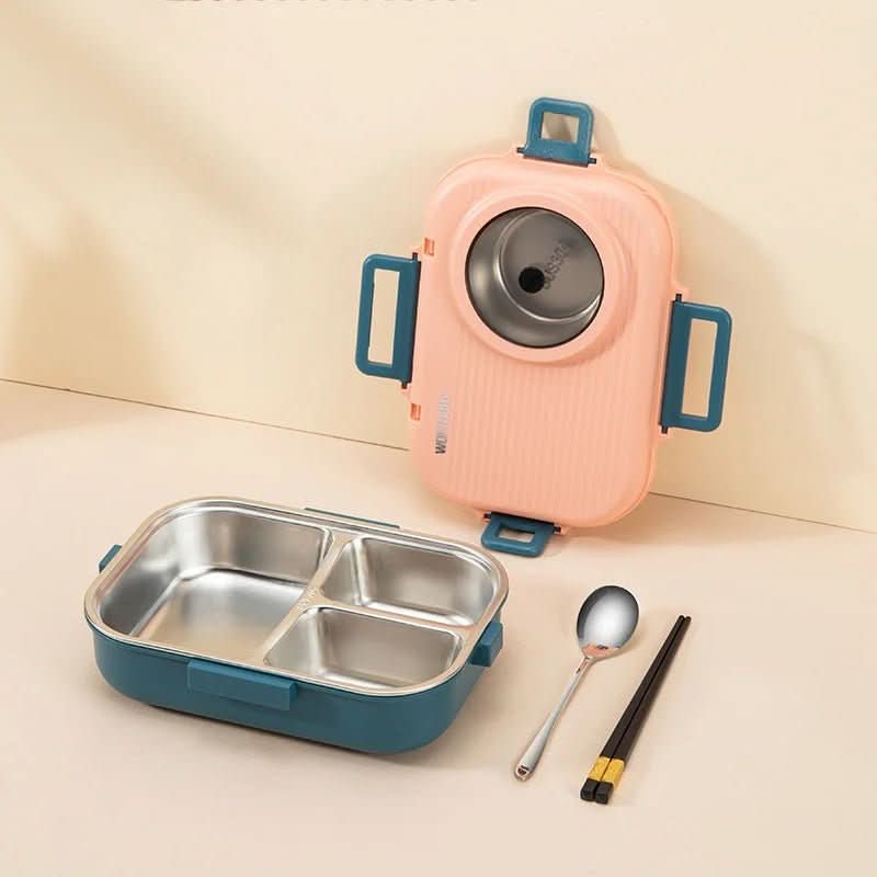 Lunch box stainless steel with insulation and 3 compartments