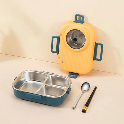 Lunch box stainless steel with insulation and 3 compartments