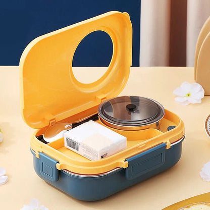 Lunch box stainless steel with insulation and 3 compartments