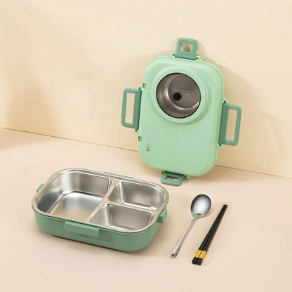 Lunch box stainless steel with insulation and 3 compartments