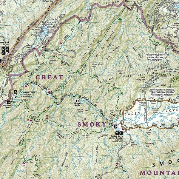 Great Smoky Mountains National Park Map (National Geographic Trails Illustrated Map, 229) - Image 3