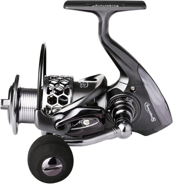 Sougayilang Fishing Reel 13+1BB Light Weight Ultra Smooth Aluminum Spinning Fishing Reel with Free Spare Graphite Spool - Image 3