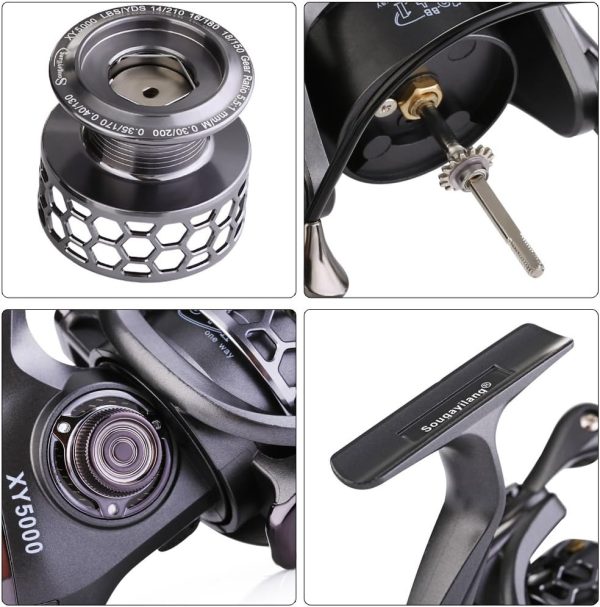 Sougayilang Fishing Reel 13+1BB Light Weight Ultra Smooth Aluminum Spinning Fishing Reel with Free Spare Graphite Spool - Image 5