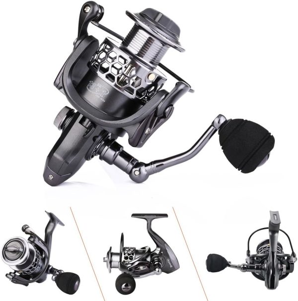 Sougayilang Fishing Reel 13+1BB Light Weight Ultra Smooth Aluminum Spinning Fishing Reel with Free Spare Graphite Spool - Image 9