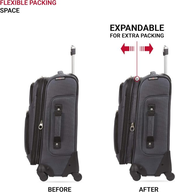 Sion Softside Expandable Luggage, Dark Grey, Carry-On 21-Inch - Image 5