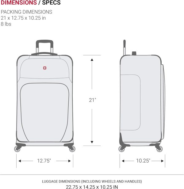 Sion Softside Expandable Luggage, Dark Grey, Carry-On 21-Inch - Image 6