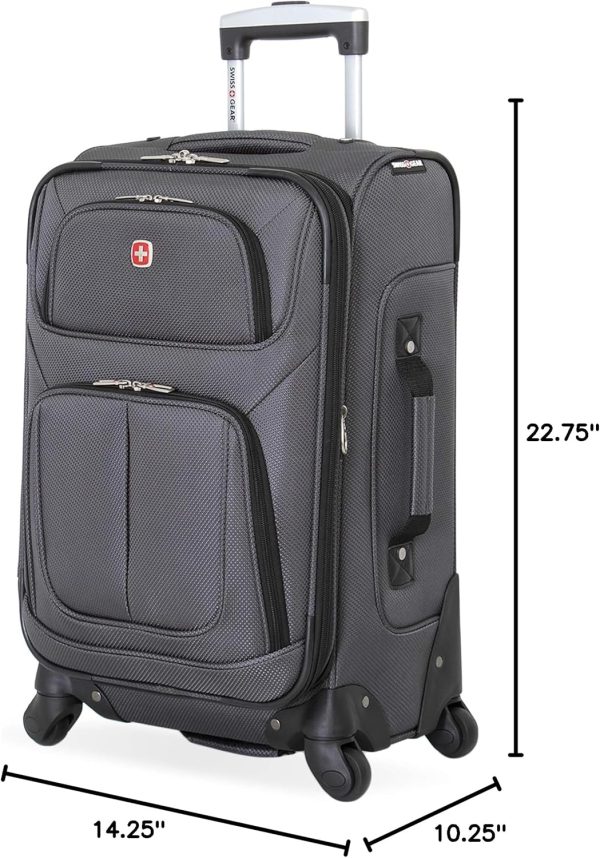 Sion Softside Expandable Luggage, Dark Grey, Carry-On 21-Inch - Image 7
