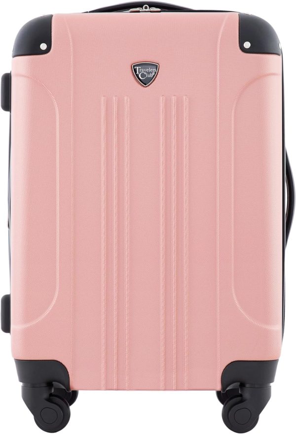 Chicago Hardside Expandable Spinner Luggage, Rose Gold, 20" Carry-On