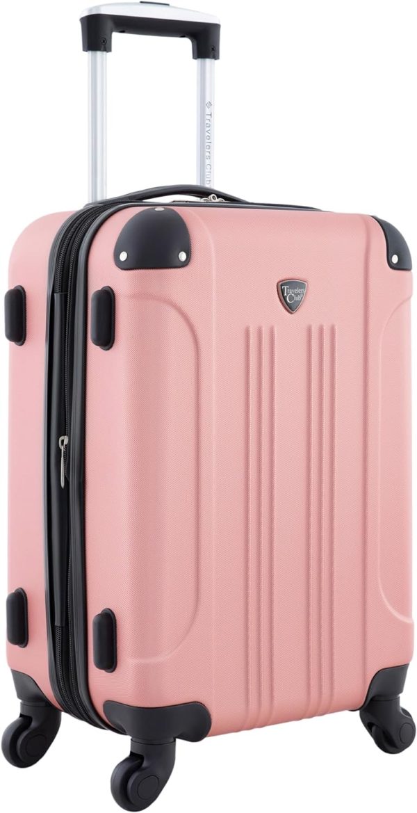 Chicago Hardside Expandable Spinner Luggage, Rose Gold, 20" Carry-On - Image 3