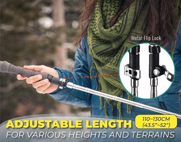 TREKOLOGY Trekking Poles Collapsible Nordic Hiking Poles - Cork Handle 2pc Ultralight Folding Walking Sticks, Hiking Sticks, Lightweight Aluminum Foldable Trekking Walking Sticks for Seniors Women Men - Image 3
